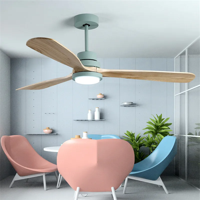 

Postmodern Wooden Ceiling Fans Bedroom 110v/220v Ceiling Fan Wood Ceiling Fans With Lights Remote Control Ventilador De Teto