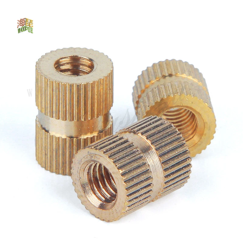 

5/25X M2 M2.5 M3 M4 M5 M6 M8 M10 Solid Brass Pure Copper Metric Thread Injection Molding Knurl Insert Nut Nutsert Embedded Nut