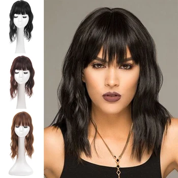 

DIANQI Natural Colors Long Wavy Hair Extension Clip High Temperature Synthetic Wig Clip Easy With Wear Female Wig