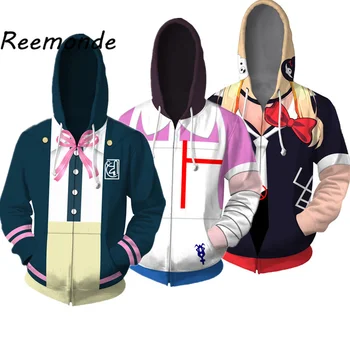 

Game Dangan Ronpa 2 Monokuma Cosplay Costume Women Mikan Tsumiki Enoshima Junko Hoodies Sweatshirts Men Jacket Harajuku Coat