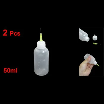 

New 2PCS Clear White Needle Nozzle Plastic Sewing Machine Oil Bottle 50ml