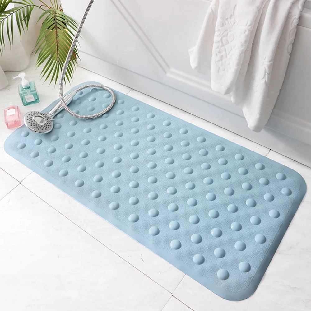 Экологичный 40*70 см мягкий резиновый коврик для ванной нескользящий Набор ковриков для ванной комнаты водонепроницаемый коврик для душа напольный коврик с присоской - Цвет: Синий
