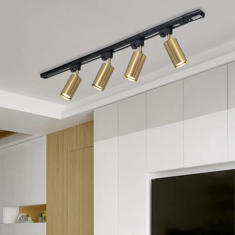 Modern Golden Ceiling Lights Wrought Aluminium LED Ceiling Lamps Rail Track Lamps For Living Room Kitchen Home Lighting Fixtures