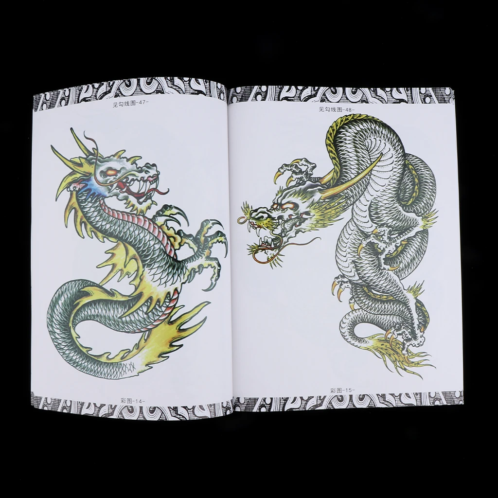 66 Pages Awesome Beautiful Dragon & Phoenix Tattoo Art Designs Flash  Manuscript Sketch Line Book - AliExpress Beauty & Health