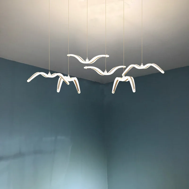 

Chandelier Creative Cool Bar Counter Clothing Shop Restaurant Minimalist Modern Three Head Northern European-Style Seagull Bedsi