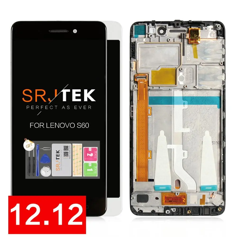 Tanie Testowane 5.0 ips wyświetlacz dla Lenovo S60 LCD ekran dotykowy Digitizer S60W S60T S60A wymienić części dla Lenovo S60 wyświetlacz