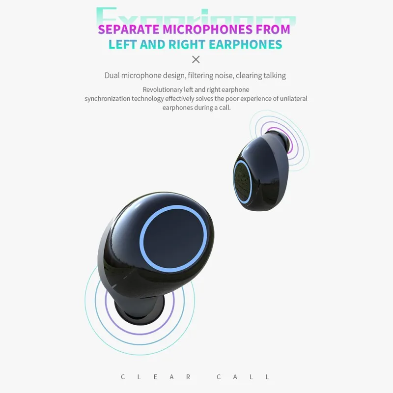 TWS Bluetooth 5,0 Наушники Беспроводные водонепроницаемые спортивные наушники с зарядным чехлом типа часов
