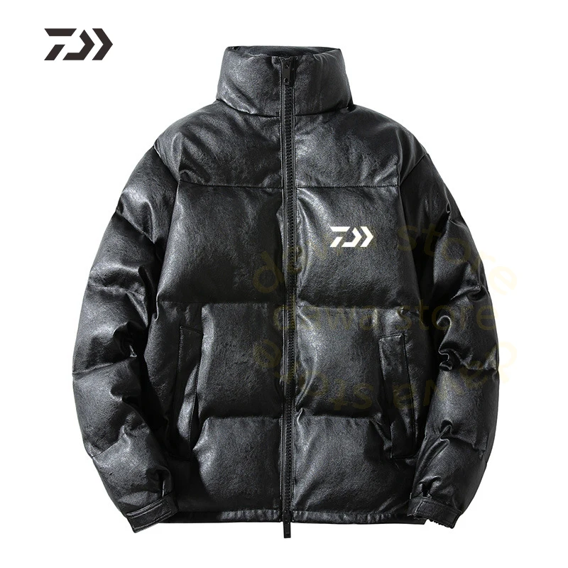 Осень Зима Daiwa Рыболовная куртка мужская одежда для зимы Shitr Толстая теплая водонепроницаемая Спортивная хлопковая одежда с воротником-стойкой