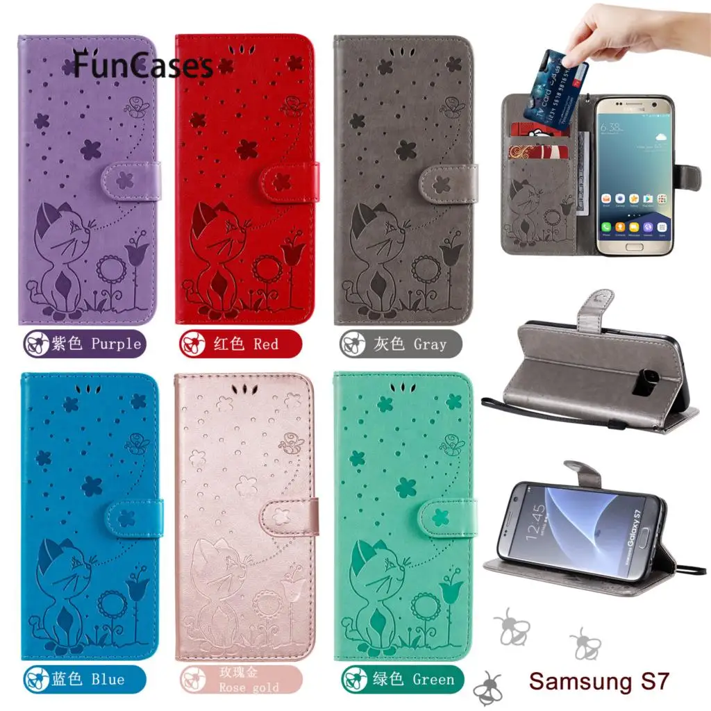 Custodie Per Armature Più Vendute Per Funda Samsung S7 Phone Etui Pu Custodia In Pelle Per Libri Flip Cover Per Cove Galaxy Carcaso Edge S6 S3 S5 S4