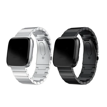 

RISE-2 pcs for Fitbit Versa Bracelet Wrist Band Smart Accessories Replacement Watch Band-Silver & Black