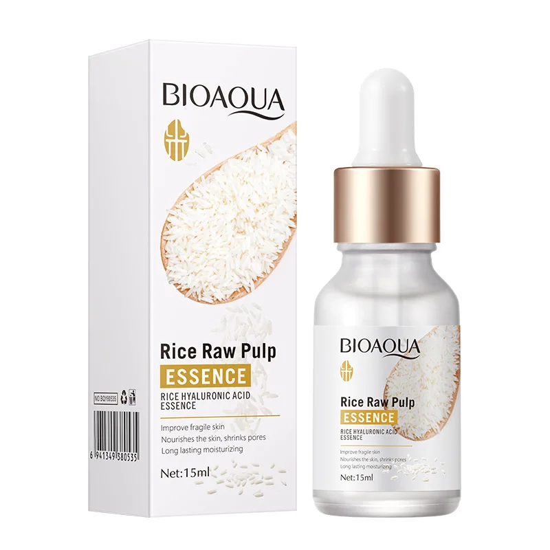 

Rice Raw Pulp Face Serum Hyaluronic Acid Essence Shrink Pore Nourishing Moisturizing Whitening Anti-Wrinkle Face Skin Care