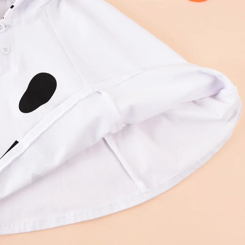 Halloween Costume Kid Baby Boys Girls Clothes Costumes Hooded Cloak White pumpkin print