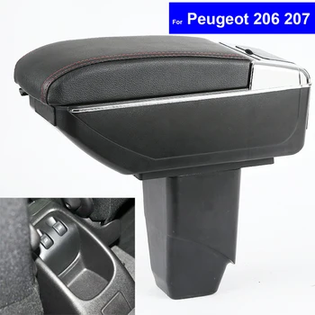 

Leather Center Console Armrest Storage Box for Peugeot 206 2005~2008 / Peugeot 207 2008 2009 2010 ~2013 Armrests Free Shipping