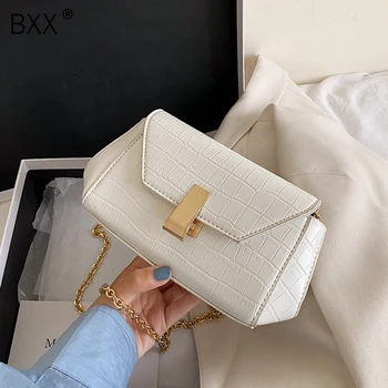 

[BXX] Stone Pattern Solid Color PU Leather Shoulder Bags For Women 2020 Spring Fashion Chain Handbags Lady Crossbody Bag HM370