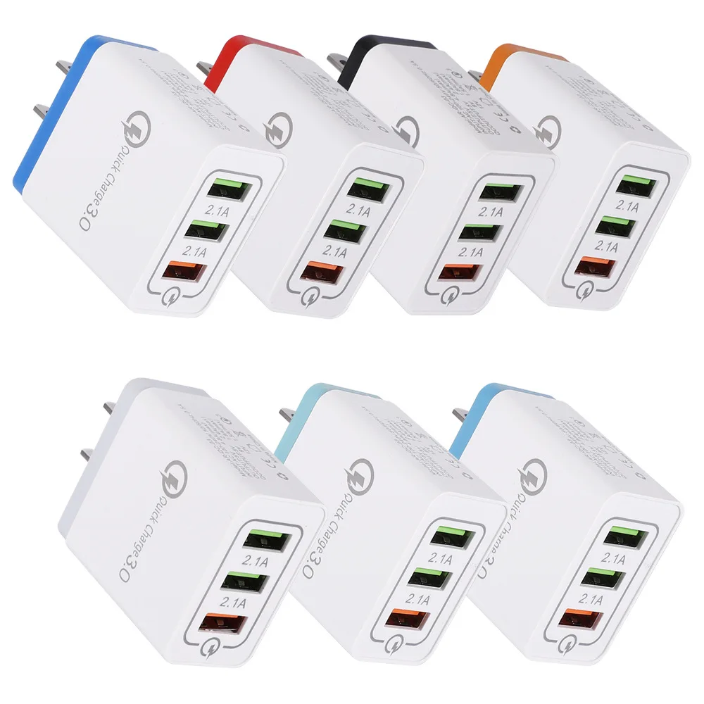 Быстрое зарядное устройство 3 в 1 USB 0 QC быстрое с американской и европейской