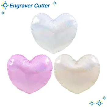 

50pcs Sublimation Polyester Glitter Pillow Case Cushion Cover Heart Shaped