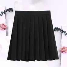 Женская модная школьная форма, однотонная плиссированная юбка, студенческий стиль, юбка-юбка, faldas mujer moda