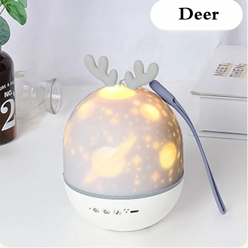 Светодиодный Ночной светильник с изображением звездного неба проектор Kawai Elk Rabbit