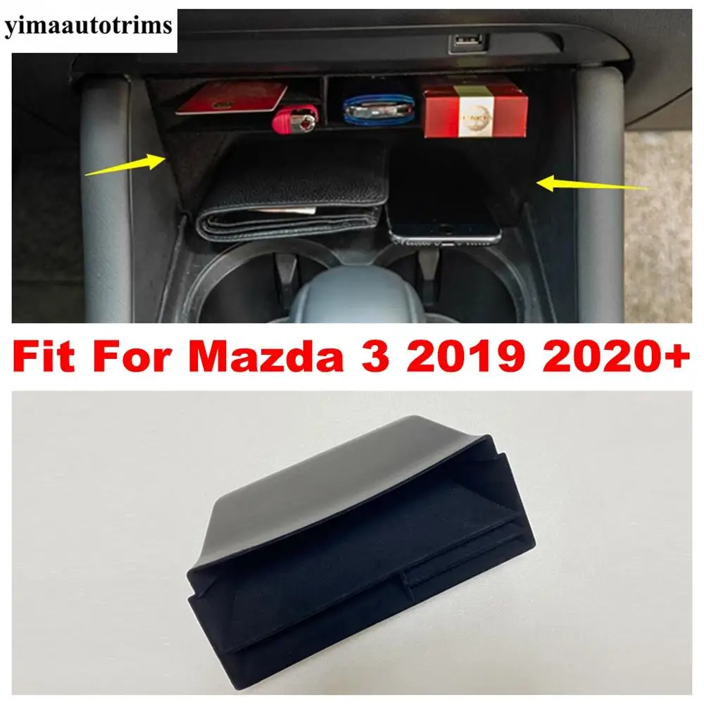 

Central Control Storage Pallet Armrest Container Box Cover For Mazda 3 Hatchback Sedan 2019 2020 Interior Black Auto Accessories