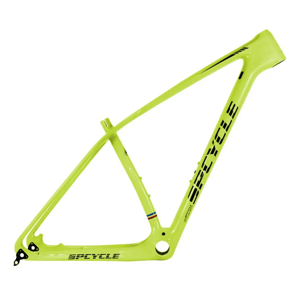 Light Yellow With Lo Spcycle карбоновая MTB рама 29er рама для горного велосипеда 27,5 er карбоновая Передняя Велосипедная вилка рама совместимая 142*12 мм через ось и 135*9 мм QR - Цвет: Light Yellow With Lo