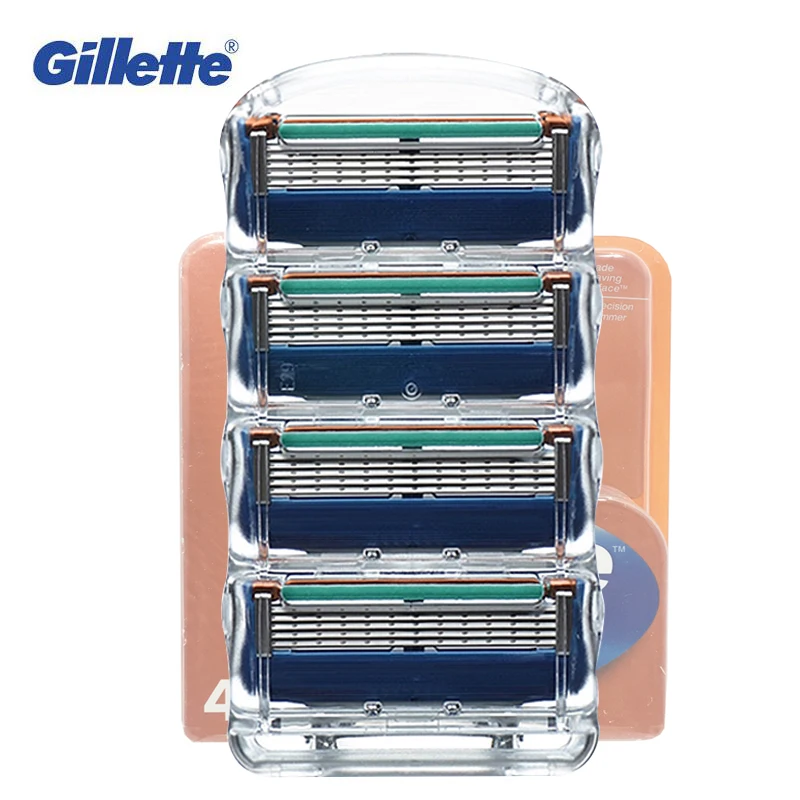 

Original Gillette Fusion Men Face Razor Blade Replacement Head For Men Professional Brand Manual Safety Shaving Blades 4pcs