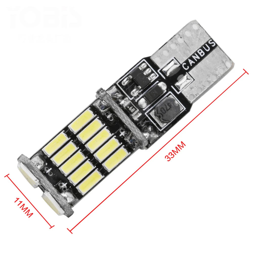 100 шт. светодиодный T10 W5W 194 Canbus 4014 26SMD автомобильная лампа для чтения боковой маркер парковки внутренняя карта света 6000K для мотоцикла