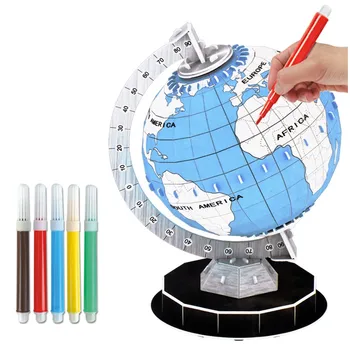 

3D three-dimensional puzzle model toy handmade DIY color earth assembled toy gif 29x22x4cm jigsaw puzzels Early education