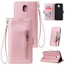 Для Samsung Galaxy J3 J4 J5 J6 J7 J8 Plus кожаный чехол с кошельком модный флип-чехол на молнии с подставкой сумка для мобильного телефона