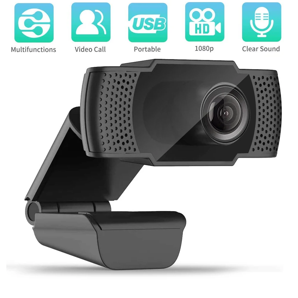 1080P Веб камера с микрофоном HD веб Потоковое вещание компьютер Камера USB2.0 для ПК