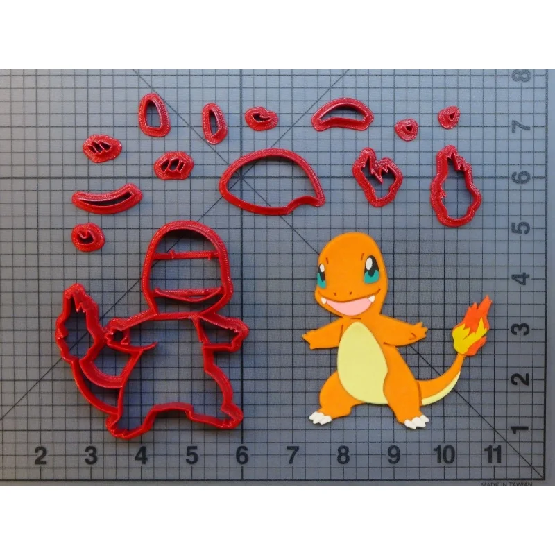N8801 Charmander 3in Набор формочек для печенья Pokemon Jirachi, сделанный на заказ, с 3D печатью, помадка, кекс, топ Jolteon, формочка для печенья, набор для украшения торта, инструменты - Цвет: N8801 Charmander 3in