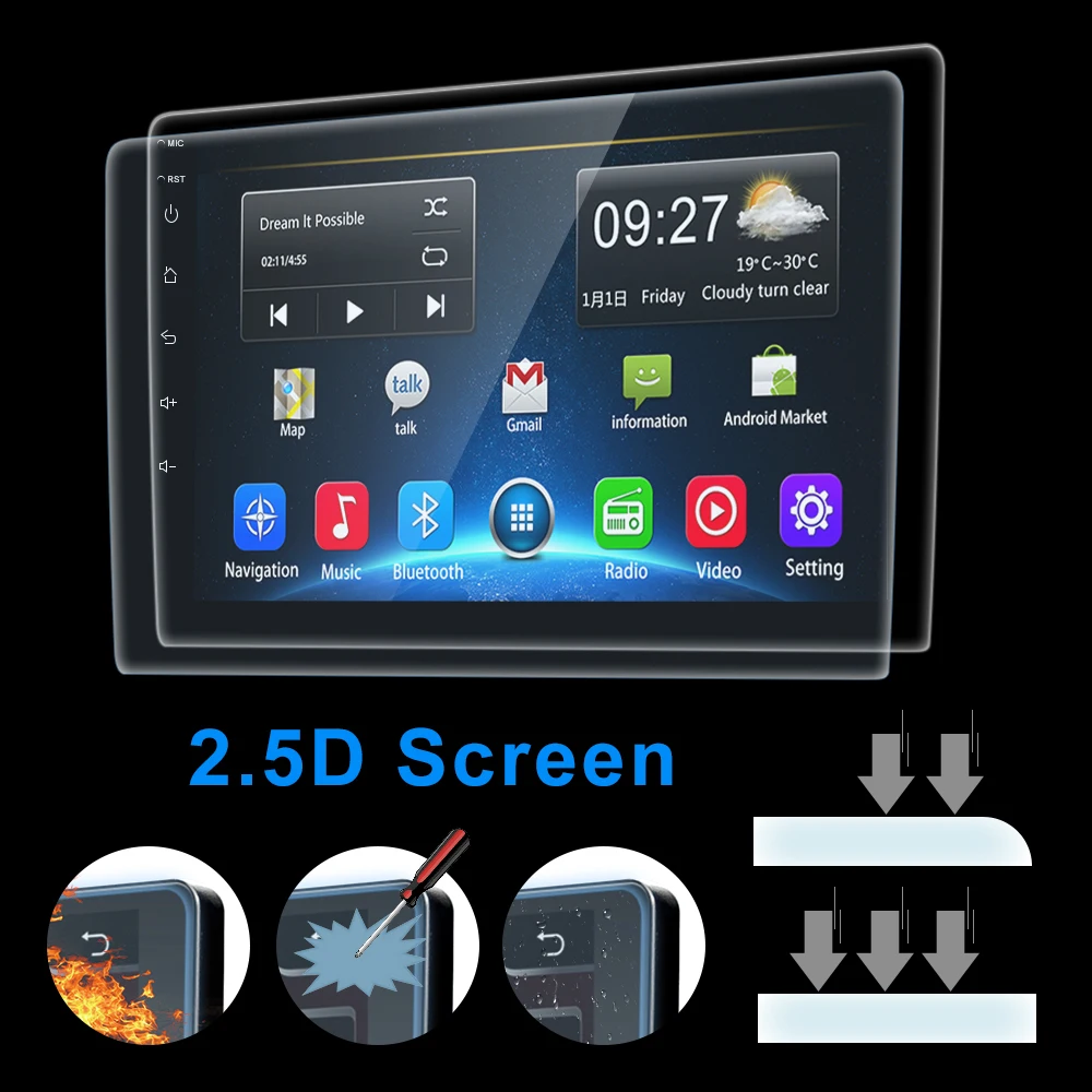 Podofo 2 Din Android автомобильный Радио мультимедийный плеер 2din Авторадио двойной DIN для