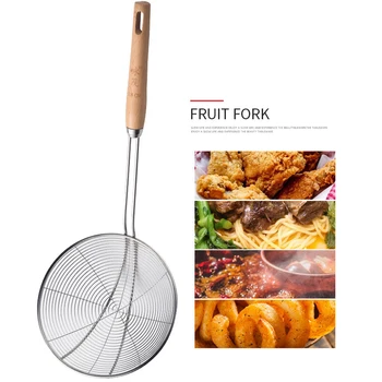 

Frying Cooking Strainer Hanging Hole Spider Mesh Stainless Steel Basket Colander Long Handle Multifunction Rustproof Portable