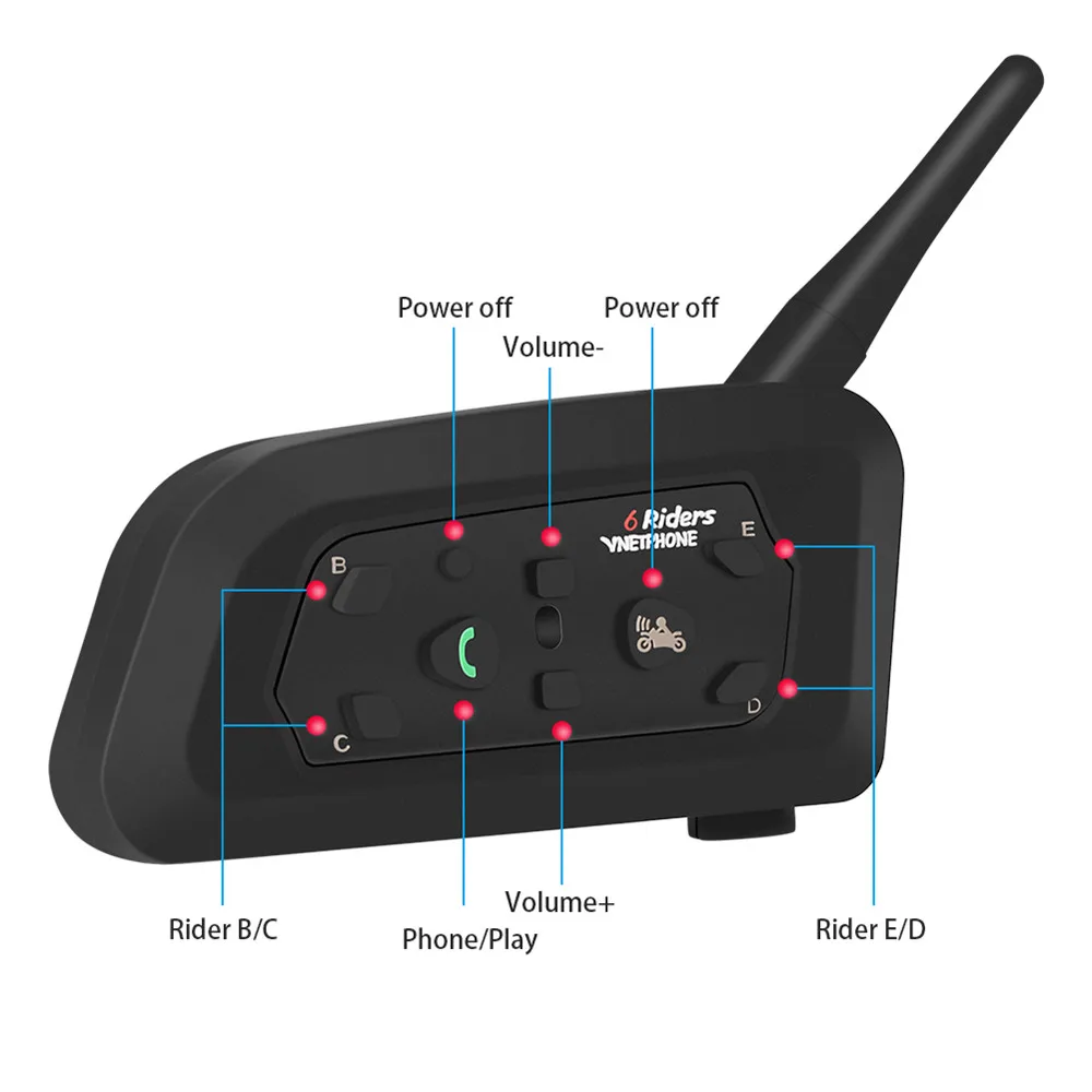 Горячая Распродажа V6-1200 мотоциклетный шлем Bluetooth наушники 1200 метров дуплекс езда bluetooth-рация гарнитура для спорта