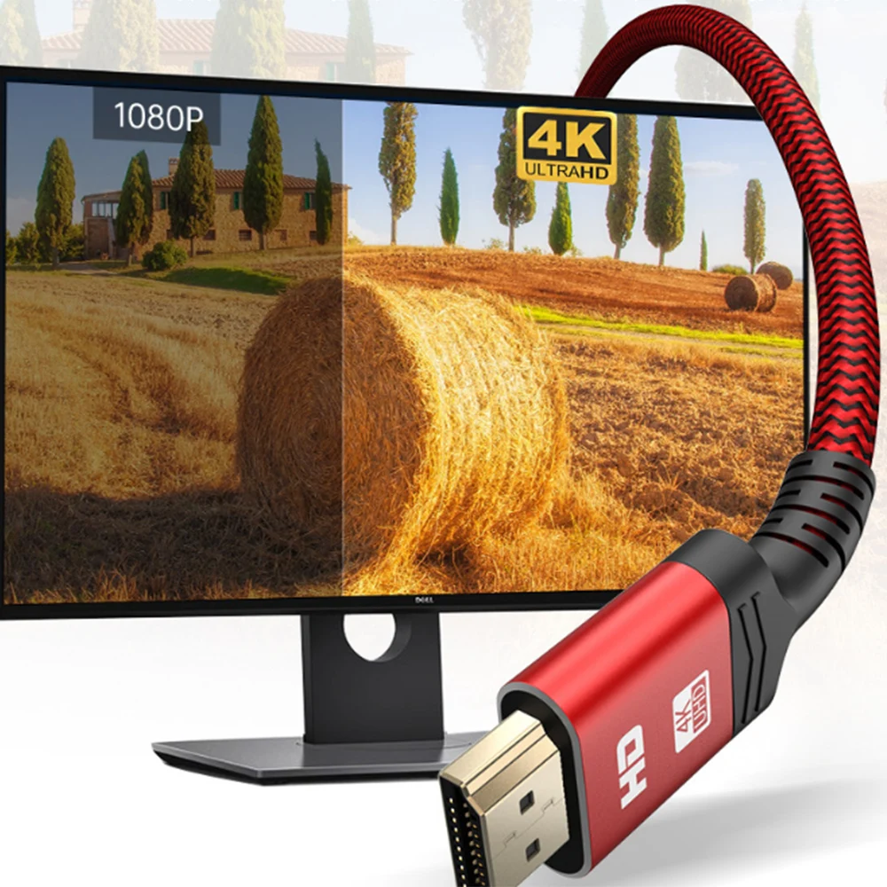 Кабель Micro HDMI к 3D 4K 1080P нейлоновый плетеный кабель Папа-папа для камеры Raspberry Pi 4 Huawei