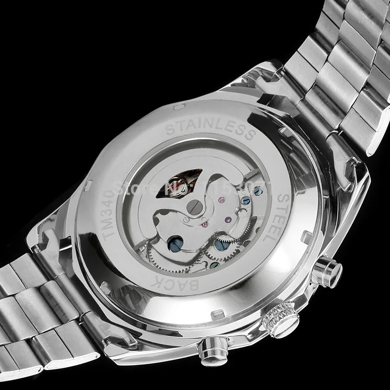 

Winner Genuine Product Fully Hollow out Men Fully Automatic Analog Watch Men's Automatic Analog Watch Steel Belt