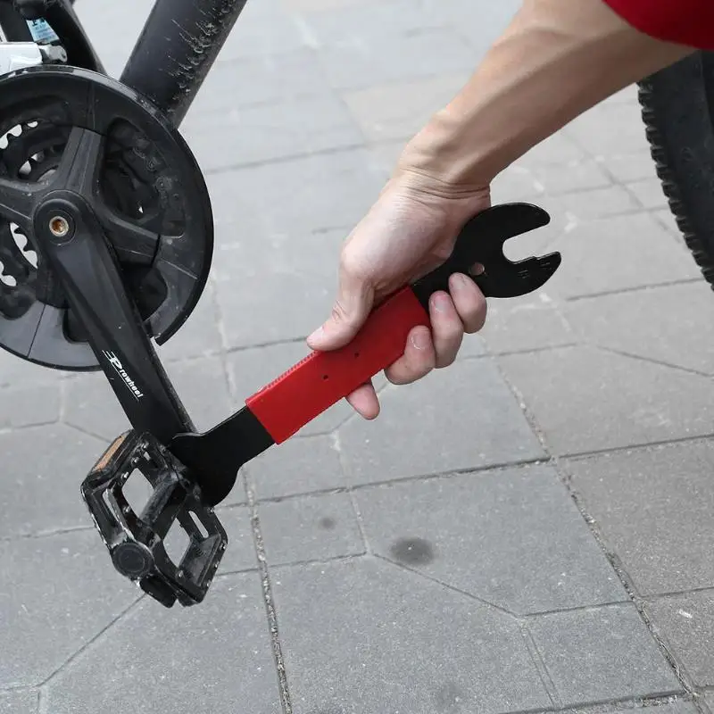 

15/16/17mm Black Red Bicycle Repair Wrench Mountain Bike Road Bike Pedal Wrench Accessory Bicycle Disassembly Wrench Repair Tool