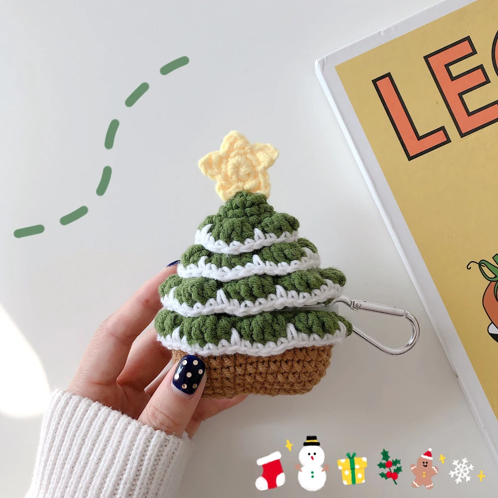 Knitting Christmas Tree for AirPods Case Cute Earpods Cover Fundas for Apple AirPod 2 1 Coque Luxury Earphone Cases Accessories