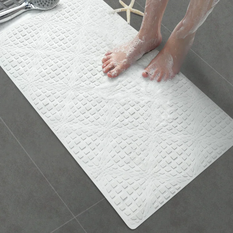 Натуральный резиновый коврик для ванной несколько присосок ванная комната коврик для душа нескользящий прямоугольник и квадратной формы безопасность для ванной коврик - Цвет: B-White