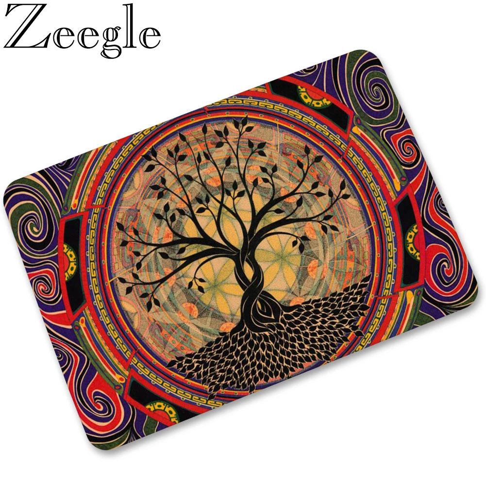 Rubber Entrance Doormat Printed Floor Mat Non Slip Kitchen Carpet Outdoor Corridor Front Door Entrance Mats Bathroom Carpet Mats