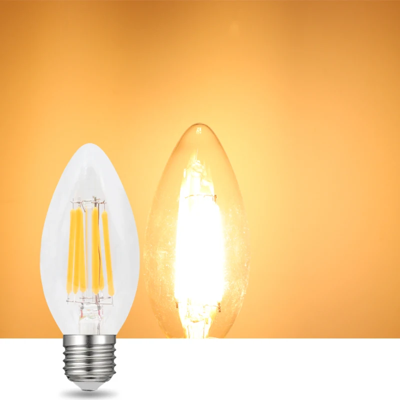 Диммируемая Светодиодная лампа накаливания CLORNDSON C35 2 Вт 4 6 8 Edison E26/E27 винтажная