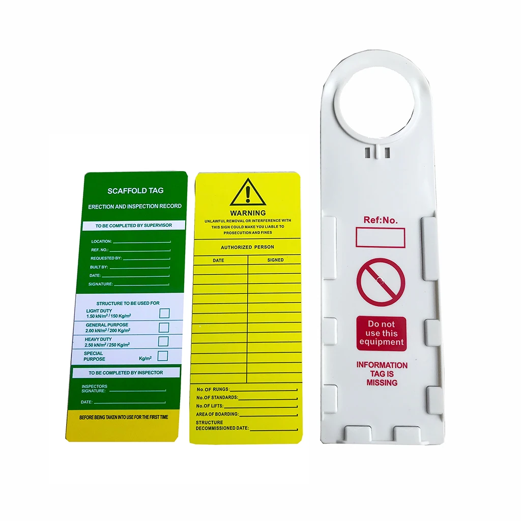Safety Signs Scaffold Status Tag, Safe for All Craft Work, Red, Yellow, Green - 3 Tags
