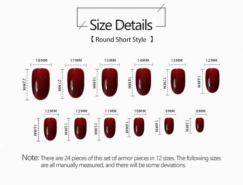 24pcs/box Fake Nails Press on Short Reusable with Designs Set French Artificial Pink False Tipsy Stick-on Nails Tips Art