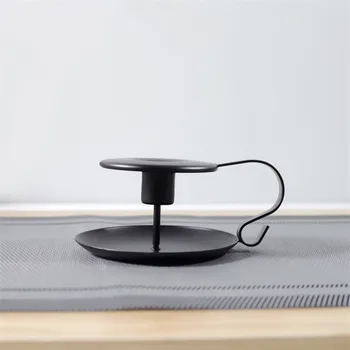 

Black Retro Classic Candlestick Iron European Candle Stand Modern Small Living Room Wedding Party Porta Velas Home Decor EB5