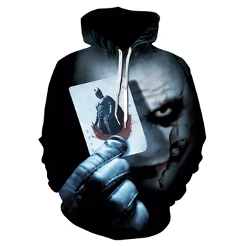 

2019 new Hot Sale Popular Movie Men/Women Long Sleeve Hoodies 3D Print Batman And Joker Sweatshirt Harajuku Pullover Brand Tops