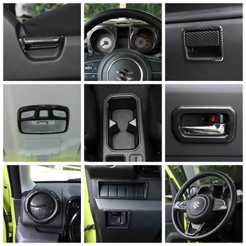 

Lapetus Carbon Fiber Look Interior Refit Kit Front Water Cup Holder / Roof Reading Lamps Cover Trim For Suzuki Jimny 2019 2020