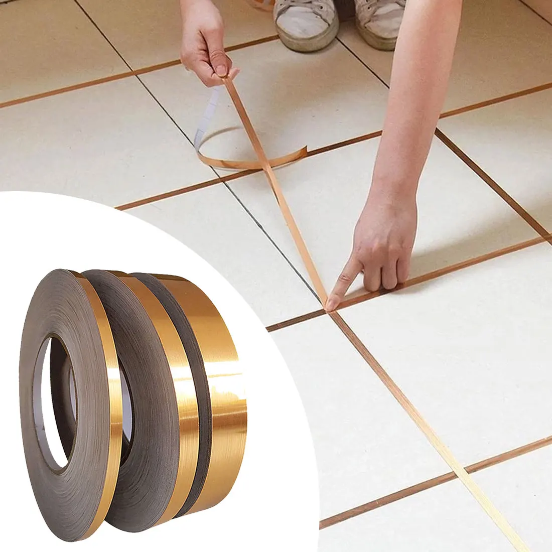 50M Silver Ceramic Tile Mildewproof Gap Tape Decor Self Adhesive Wall