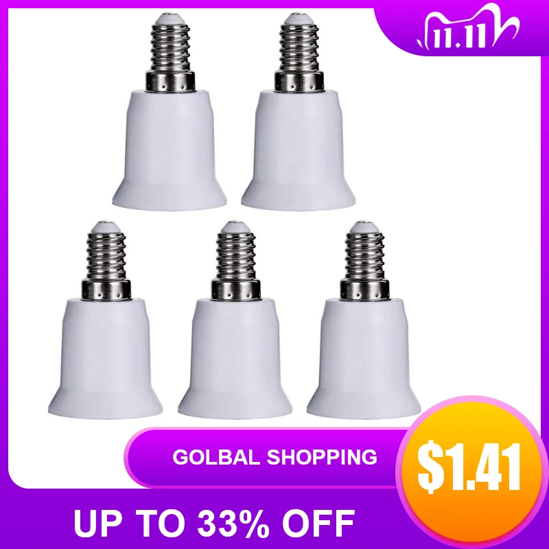 5pcs E14 To E27 Base Screw Light Lamp Bulb Holder Adapter Socket Converter LED Lamp Base Holder Converters For Home Lighting New