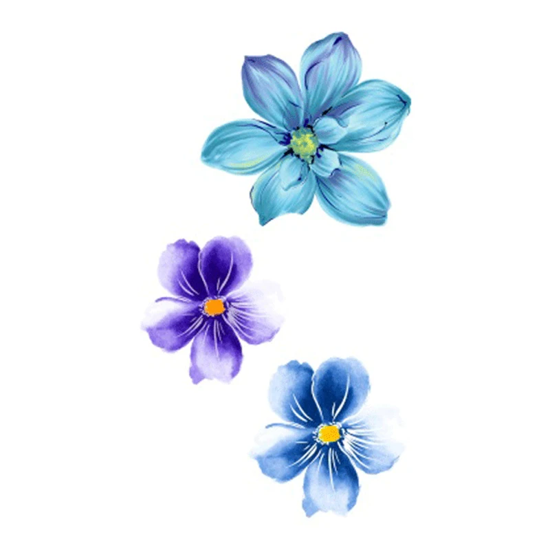 Wyuen Водонепроницаемый временные татуировки наклейки для взрослых детей тела Книги по искусству свежие нежные красивые цветы P-038