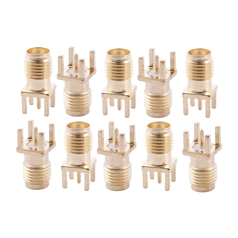 GTBL 10x SMA Female Jack Solder PCB Mount Straight RF Connector Gold | Обустройство дома