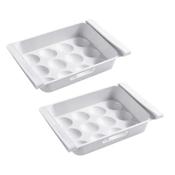 

Fridge Drawer, 2 Pcs Fridge Storage Box, Plastic Fridge Shelf to Save Space and Keep Fridge Tidy, Egg Storage